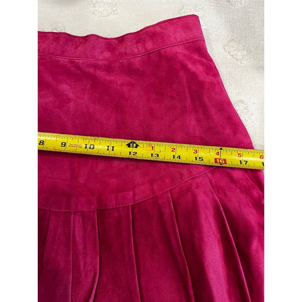 Vintage 90’s Danier Pink Suede Leather Lined Skirt Blazer Set Cowgirl Size 8 - Picture 14 of 15